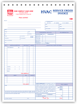 6532-3 HVAC Service Order Invoice