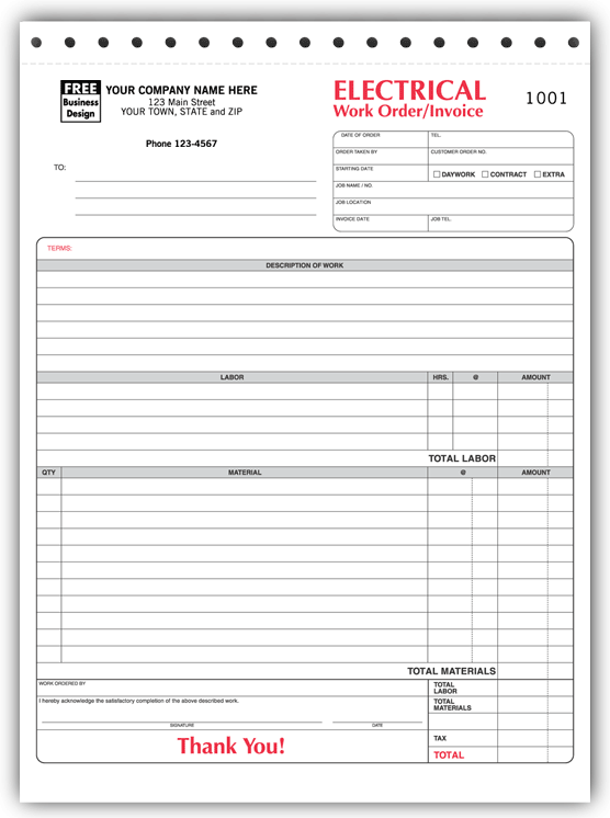 Electrical Tax Invoice Template