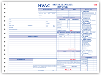 6534 HVAC Service Order/Invoice